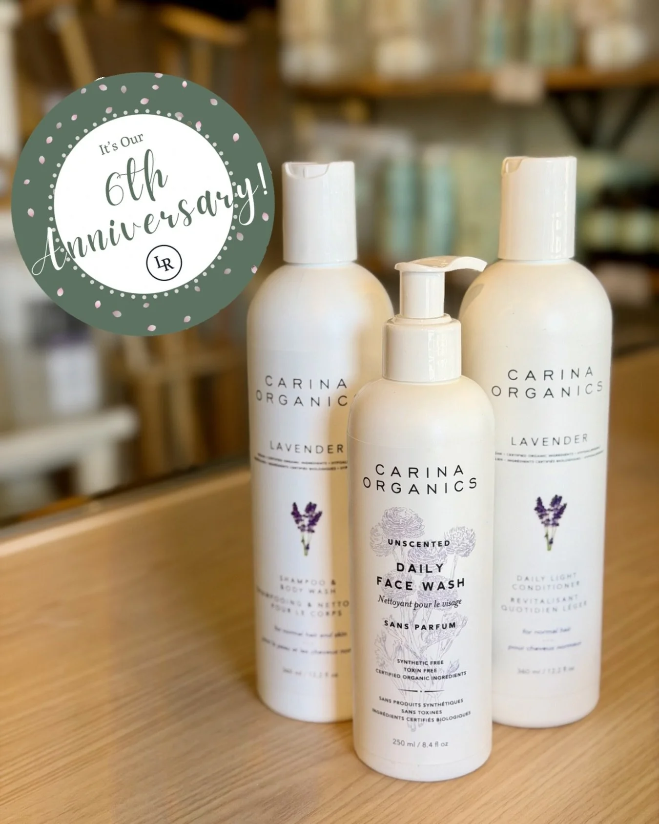 Final week of Anniversary giveaways! 🥳

Today we&rsquo;ve giving away some beautiful Lavender Shampoo &amp; Conditioner, along with some Unscented Daily Face Wash from @carinaorganics! 

Since Carina&rsquo;s inception in 1972, replacing chemical and