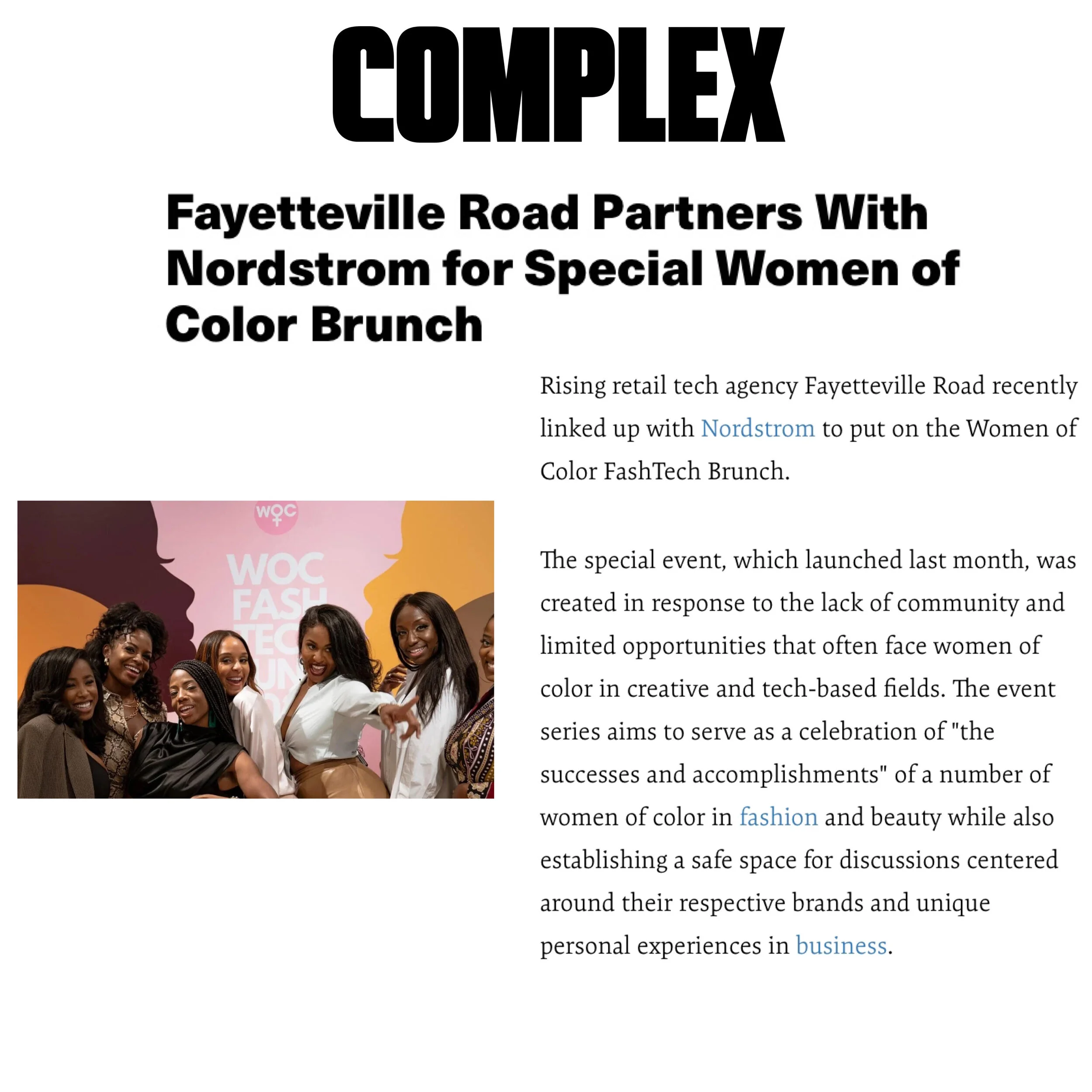 Complex: Fayetteville Road Partners With Nordstrom for Special Women of Color Brunch