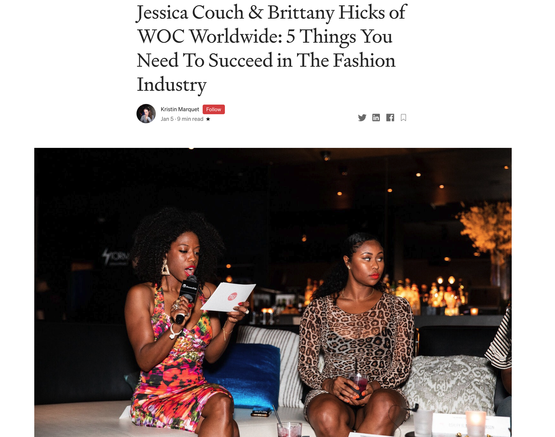 MEDIUM: 5 Things You Need To Succeed in The Fashion Industry w/ Jessica Couch + Brittany Hicks