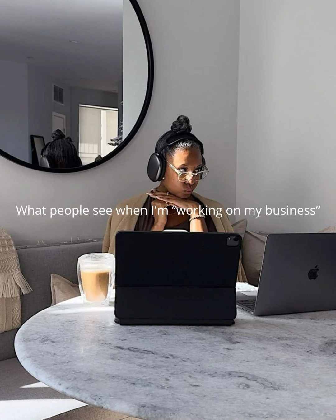 Meanwhile my brain doing the absolute most.

Thinking about:

✅️ the next post

✅️ an idea that just popped in my head

✅️ funding I need to apply for

✅️ emails I forgot to send

✅️ something I should&rsquo;ve launched already

✅️ another business i