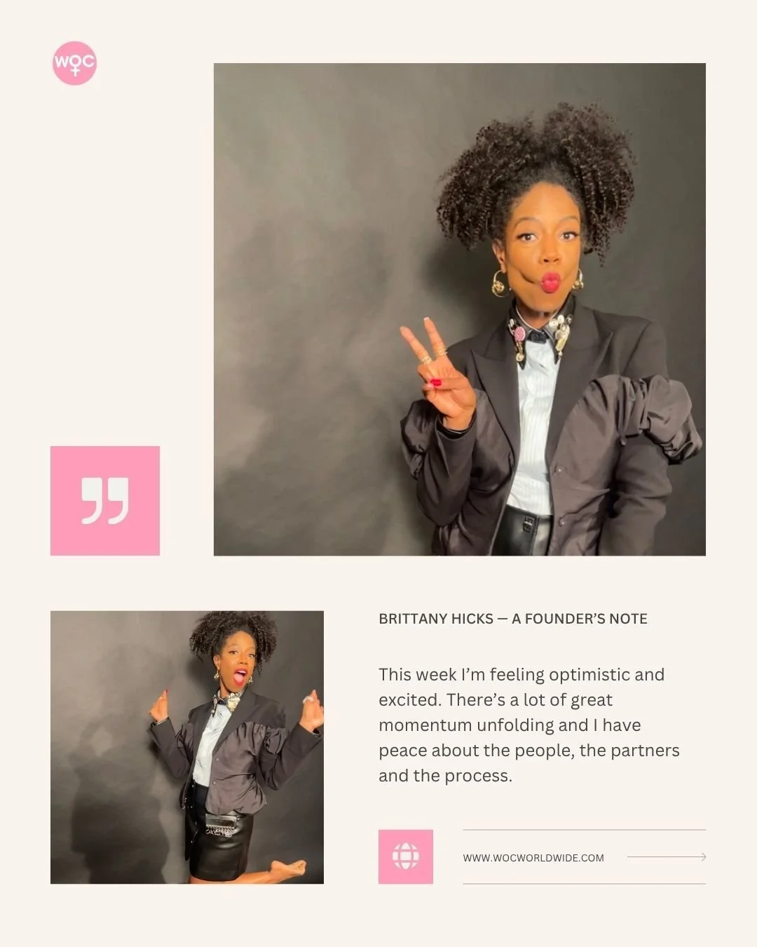 I know some of you are in a season that doesn't feel like that yet.

You're doing the work, showing up every day, and wondering when it's going to start moving. I've been there. I built WOC Worldwide from that exact place and I'm re-building again wi