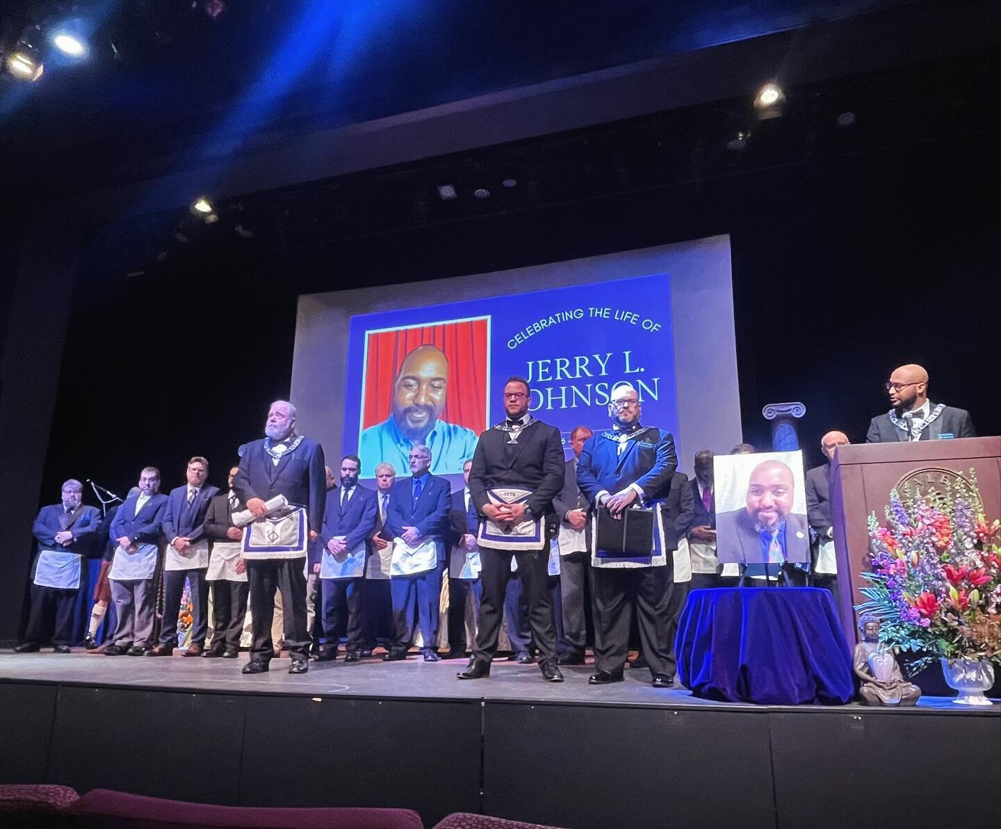 Yesterday Brothers from across the state celebrated the life of our Brother Jerry Johnson.

Thank you to all who came and demonstrated to his family and our community the strength of our Masonic bonds.

Special thanks to @salemstate and @ssutheatre f