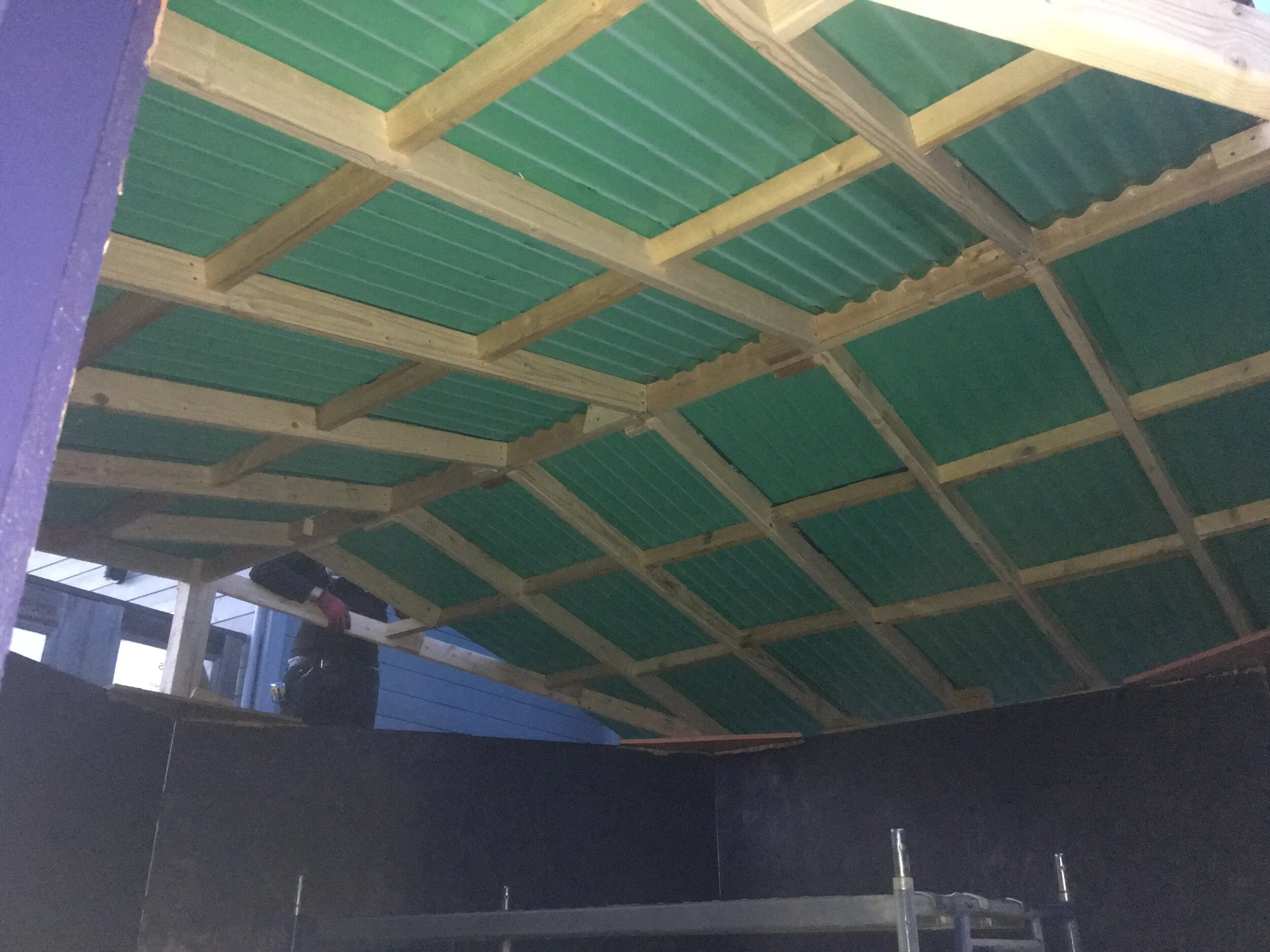 Interior ceiling during build