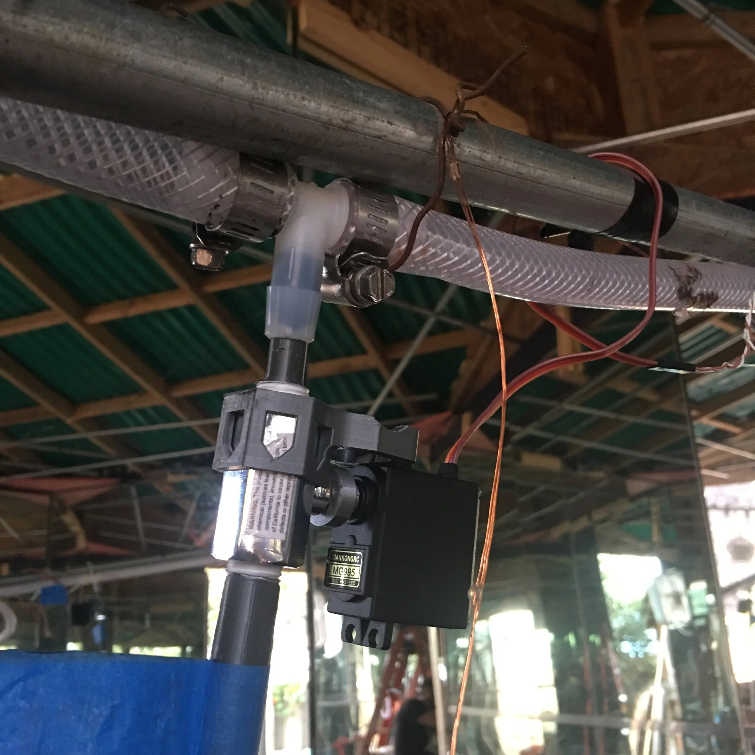 Servo-operated ball valve to control water flow