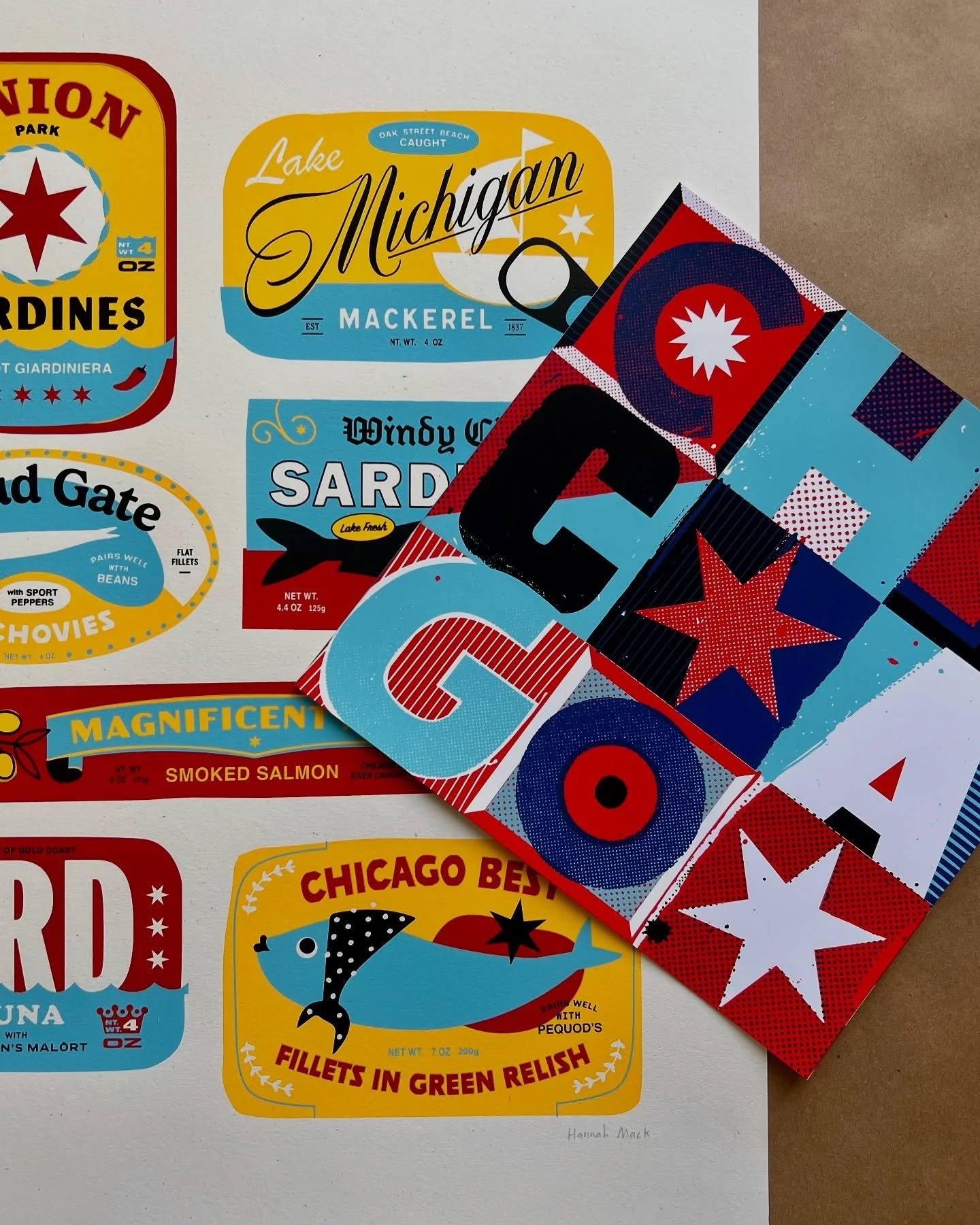 Missing the yearly trip to Chicago for Pitchfork Fest. 

These prints are now available on FourFingerPress.com

Here&rsquo;s some work by @han___lettering printed for last year&rsquo;s trip. 

Both Chicago, and Chicago Tins are four layer screen prin
