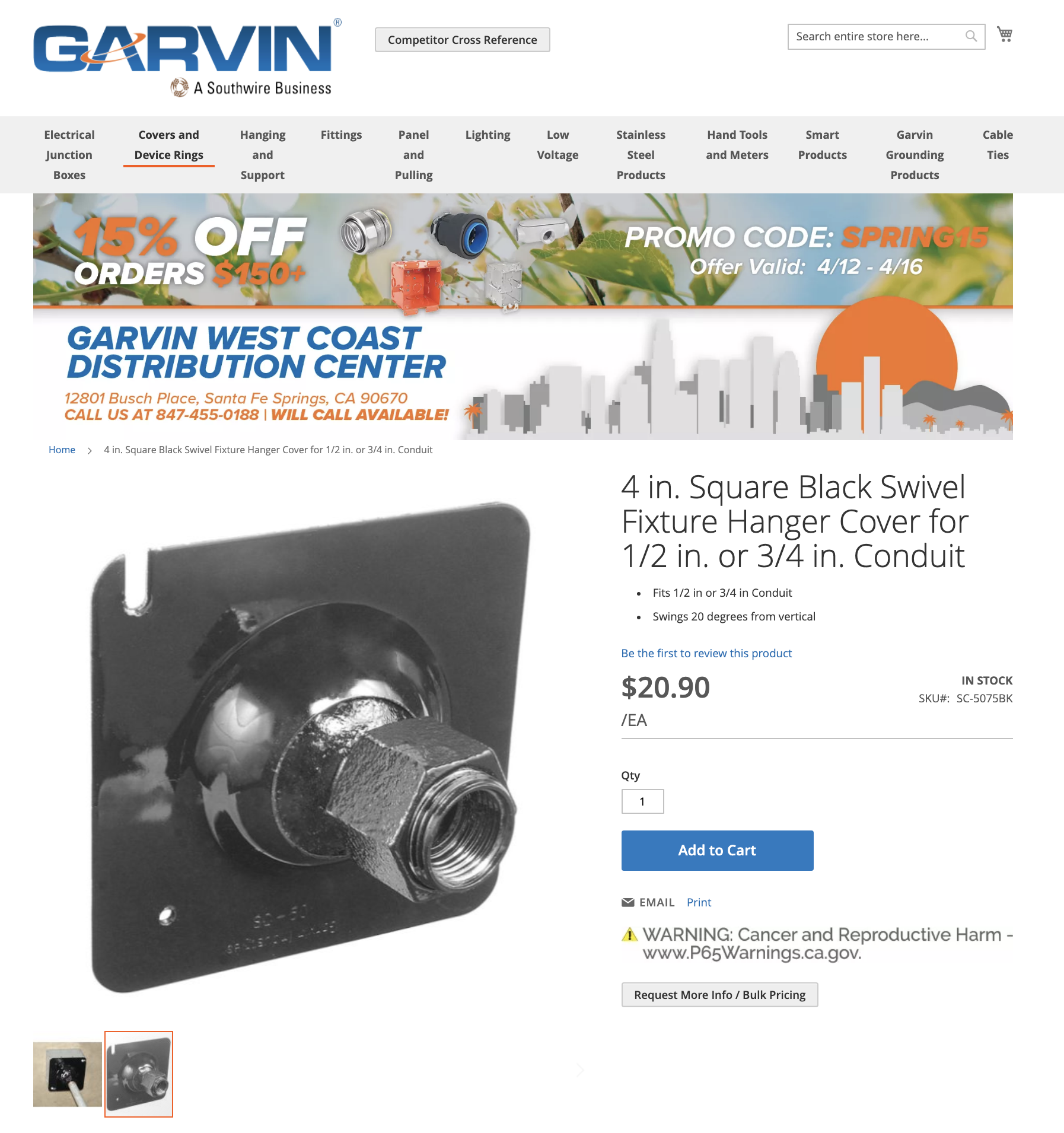Here is a shot of a product page from garvinindustries.com