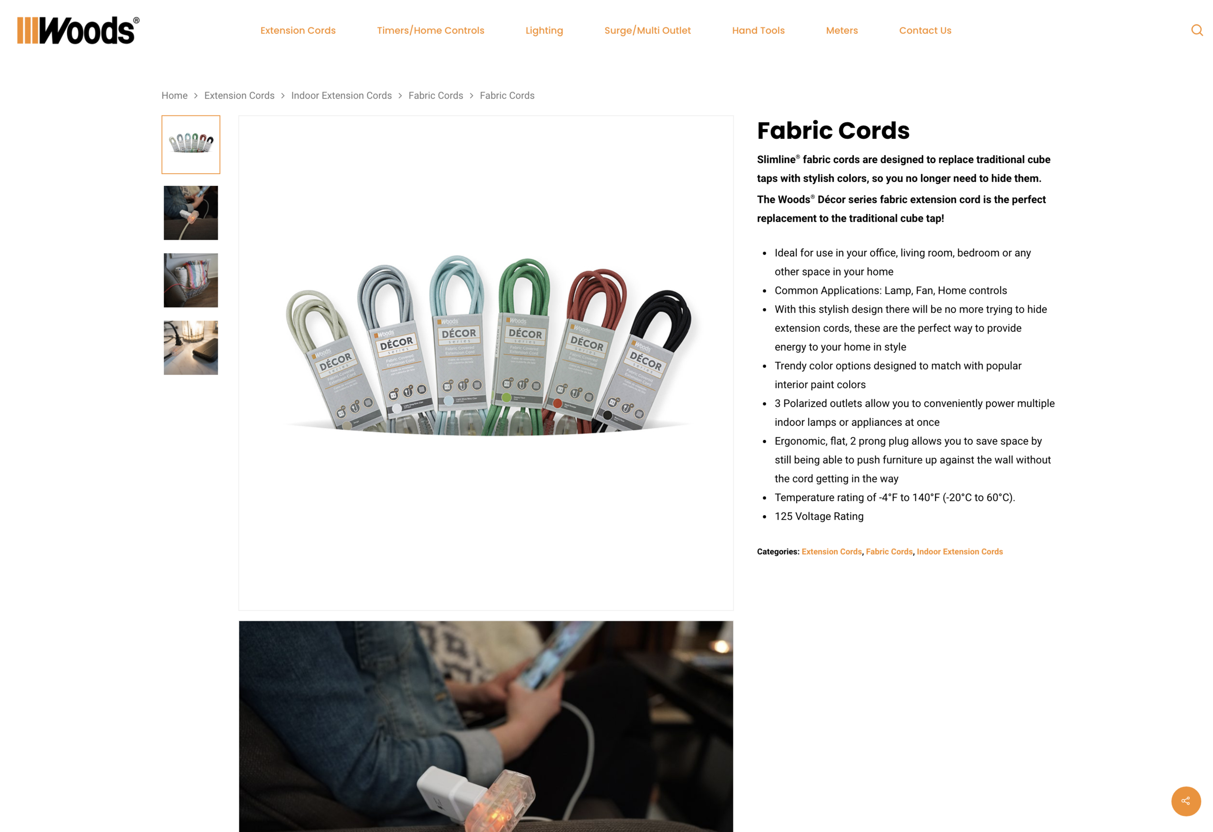 Here is a shot of a product page from woodshomeproducts.com