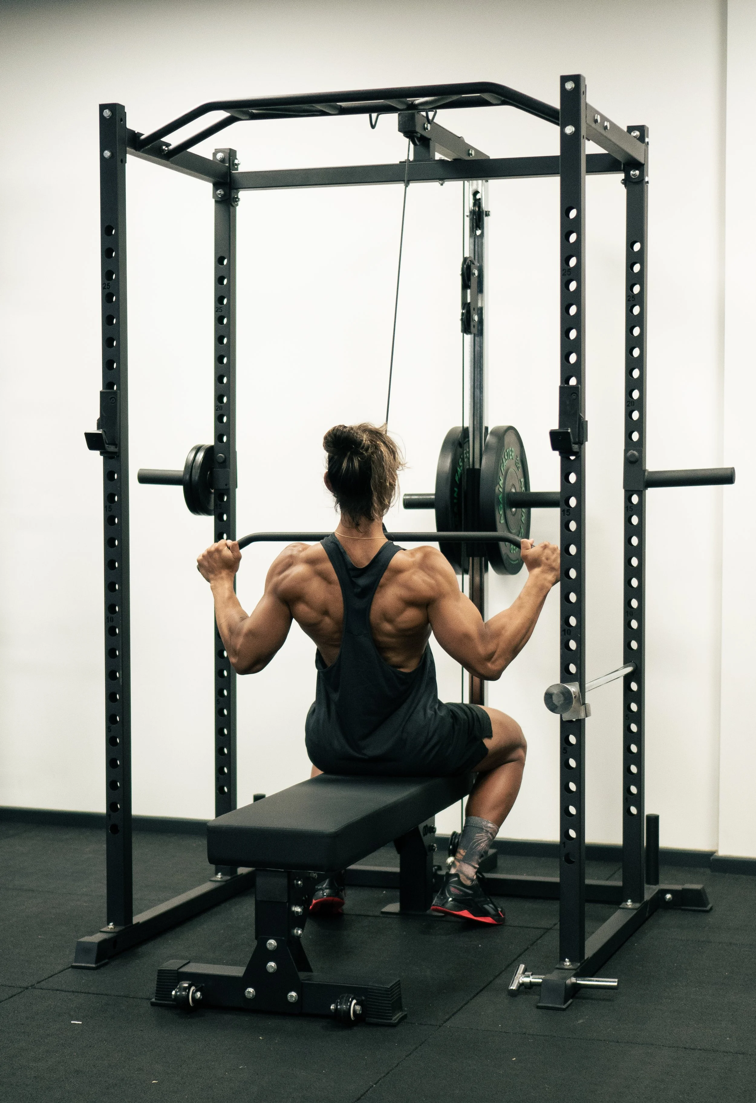 Yusuf Paterson-Mosafeer, performing lat pull down, strength training