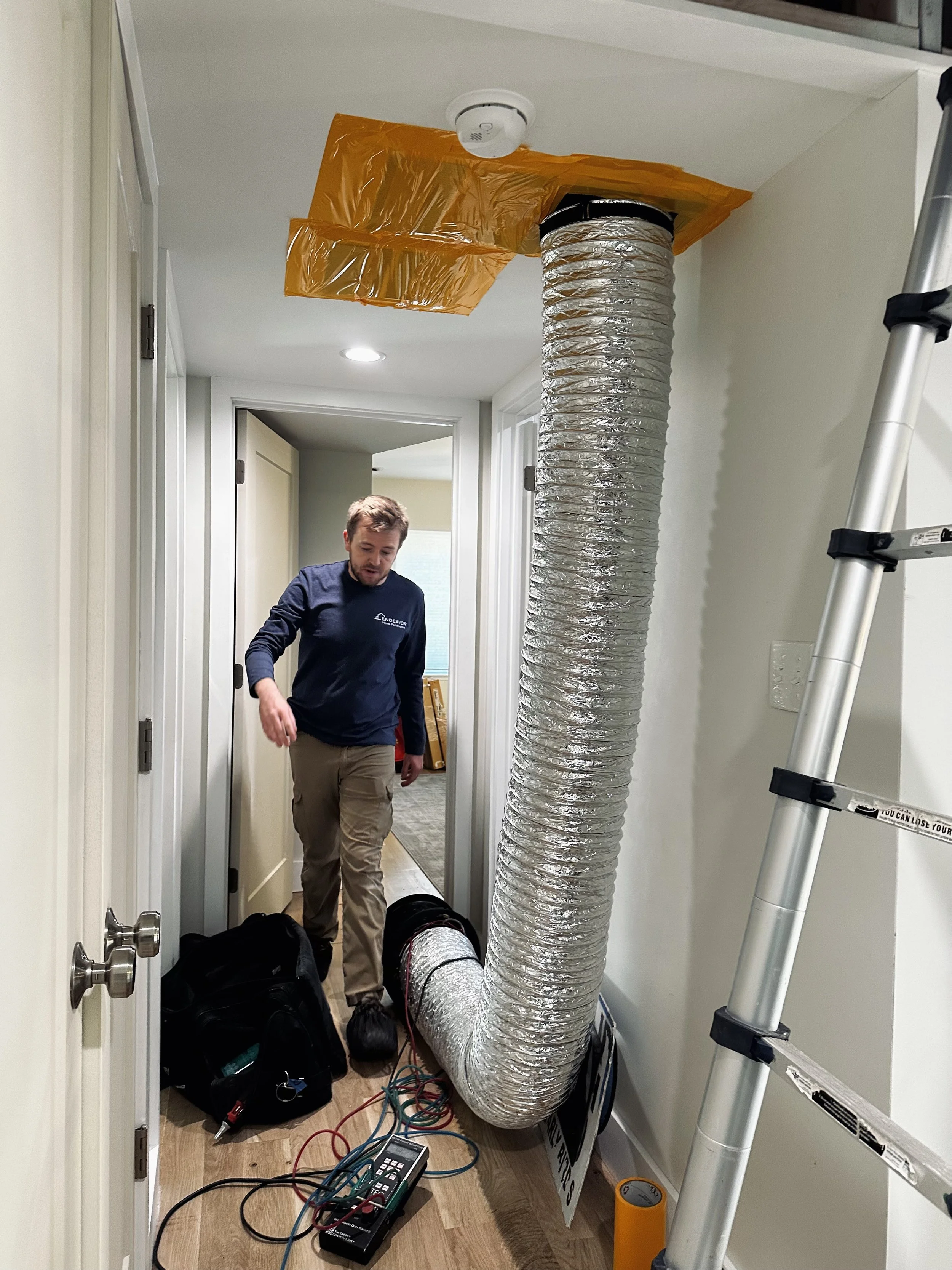 Duct testing with Phius Certified Rater Bryton Stoll