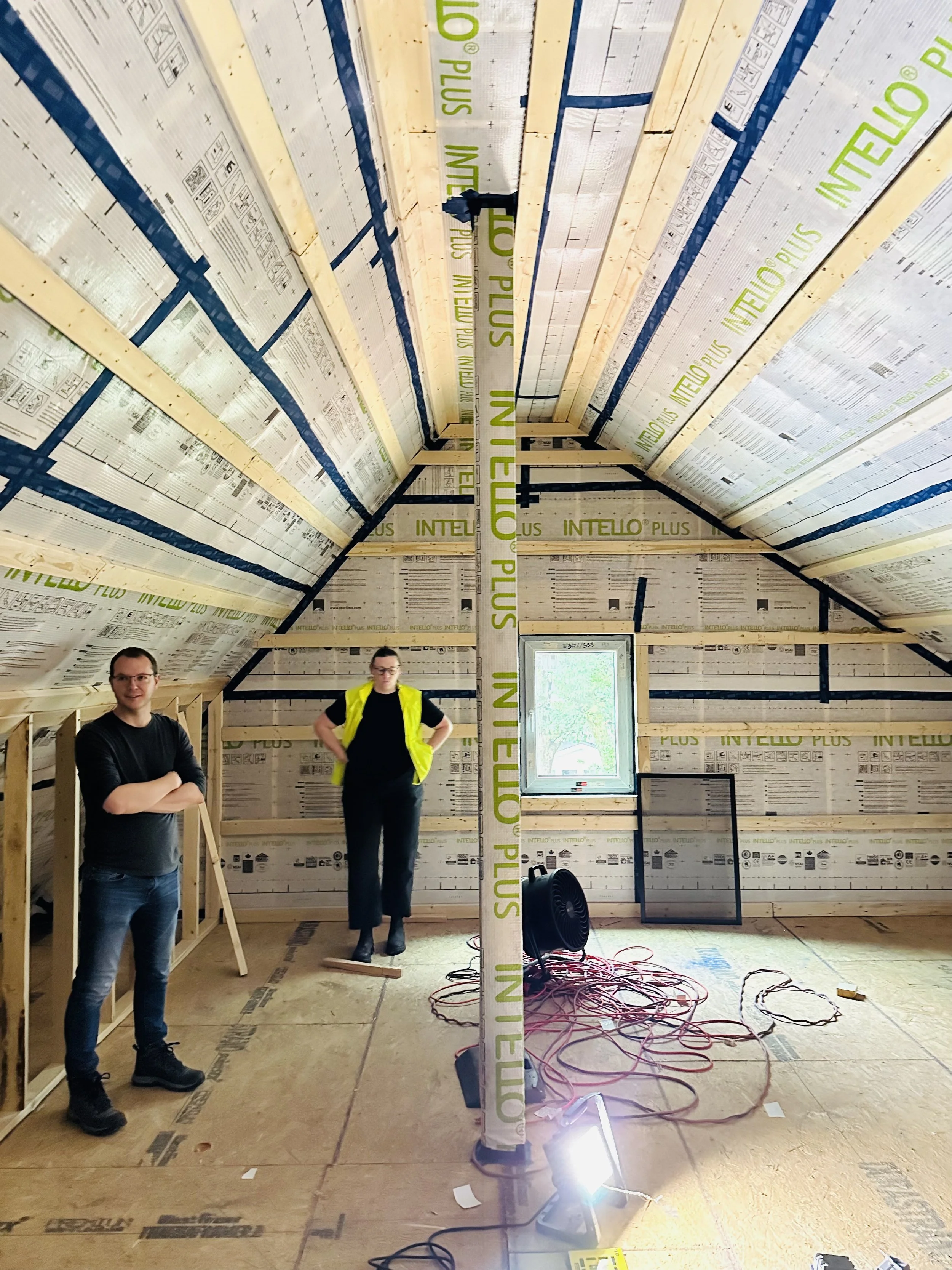 Interior air-barrier at attic // pre-drywall inspection with CPHC Ryan Abendroth
