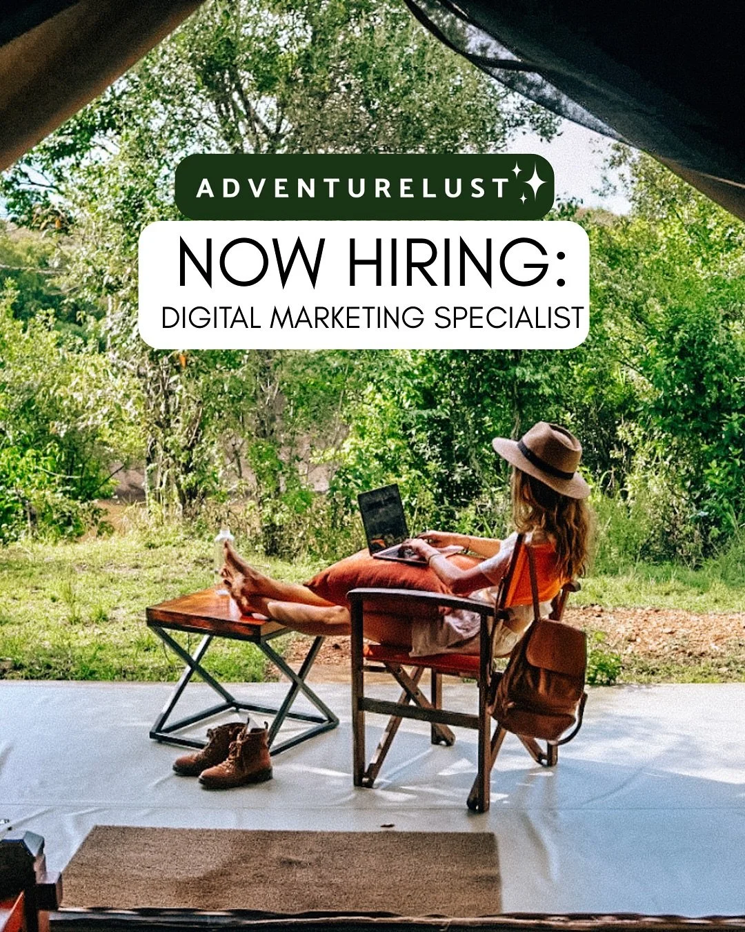 COME JOIN MY ADVENTURELUST EMPIRE!!! 🌍💫

i&rsquo;m looking for a Cape Town-based Digital Marketing Specialist &mdash; with a focus on paid ads 💻📱

➡️ flexible hours &amp; remote, with weekly in-person meetings in Cape Town when we&rsquo;re both i