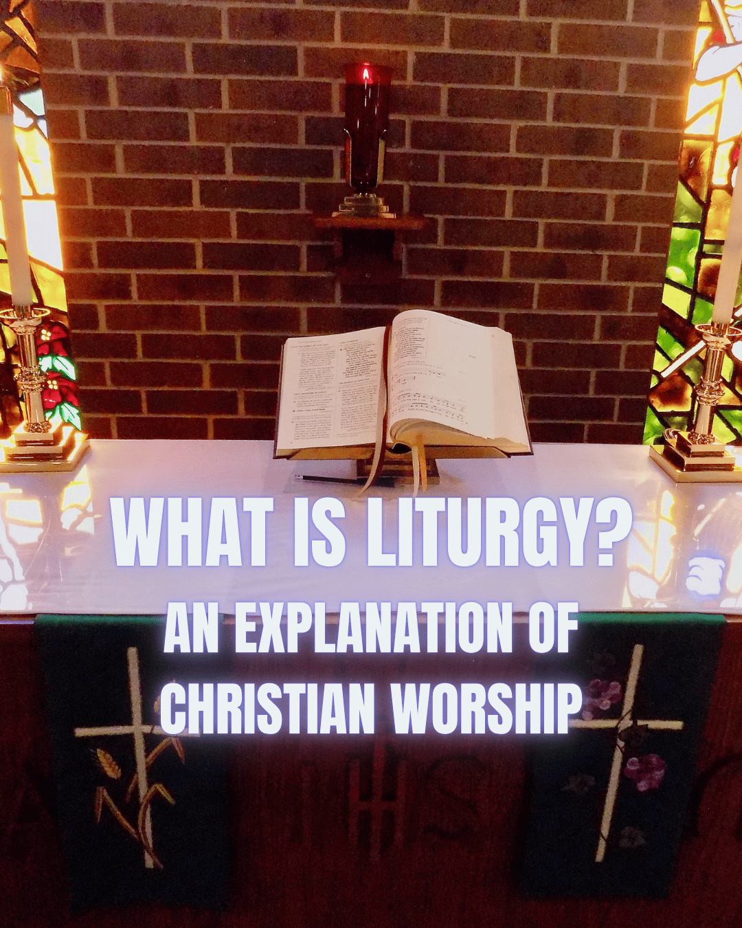 Christ Lutheran Mustang's altar welcoming sinners to receive forgiveness