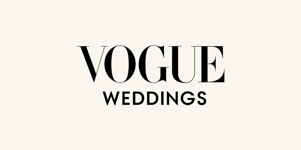 Vogue Weddings logo on a light background.