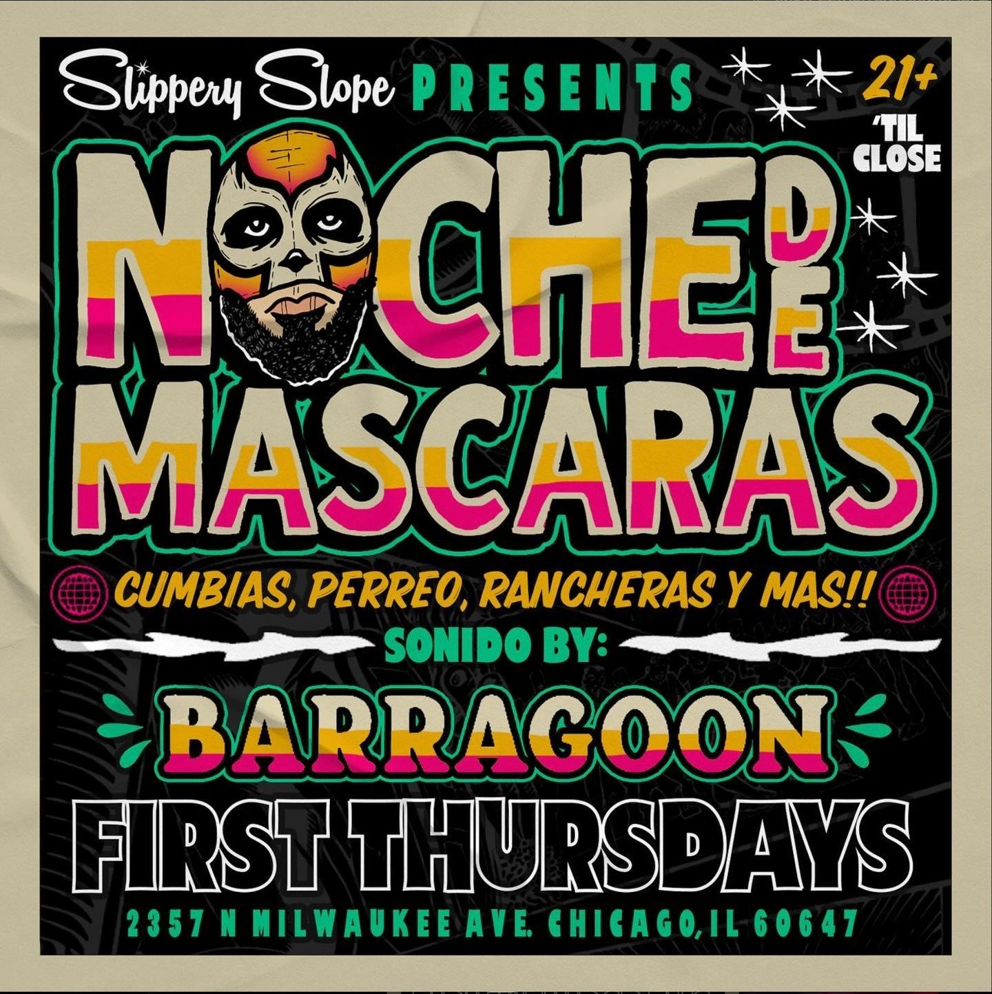 It&rsquo;s officially May, and it&rsquo;s the first Thursday of the month! That means @barragoonofficial will be dropping by for Noche de Mascaras! Come on by and get down to some Cumbia, Perreo, Rancheras y mas! And don&rsquo;t forget about Tequila 