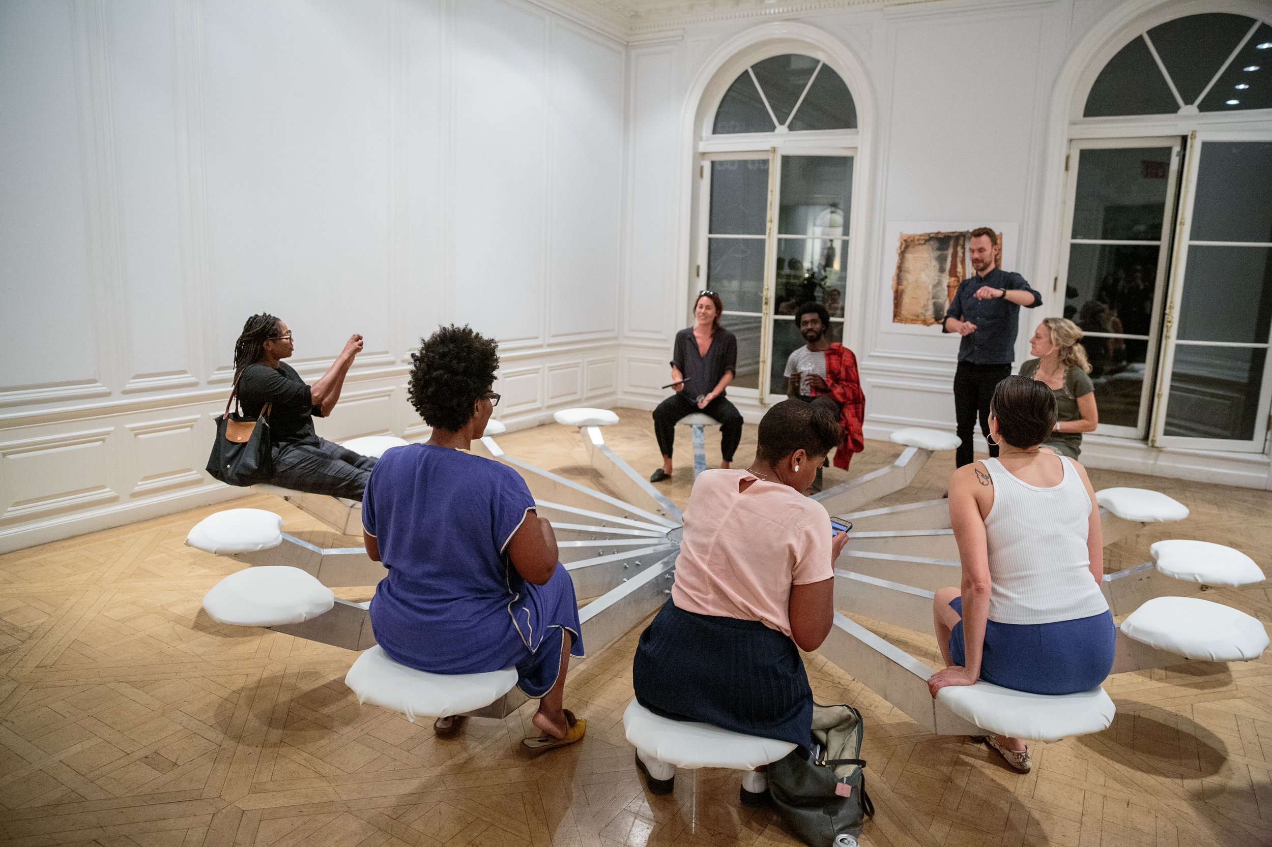  01 OCT 2019, MANHATTAN, NEW YORK: Artist talk and performance at 1014. CREDIT: SARAH BLESENER 