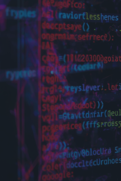 Abstract cybersecurity image featuring computer code and a shadowed figure, representing AI-generated cyber threats, zero-day exploits, ransomware activity, and advanced cybercrime operations.