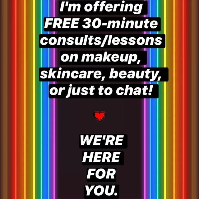 Hi everyone!❤️🧡💛💚💙💜🖤 I'm sharing some great resources on self-care beyond our exterior frame. 👆🏼Link in bio on yesterday's article about #ambiguousloss + self-care tips from @thepinkpeony. 🎭Want to connect? I'm offering free makeup lessons, 