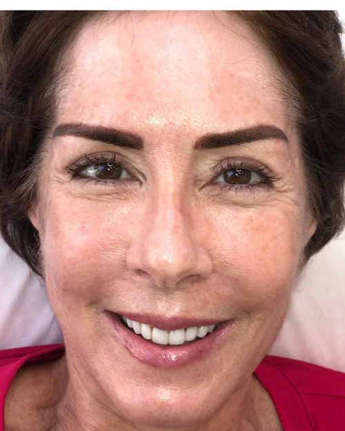 freshly healed microblading brows after initial appointment crisp definition