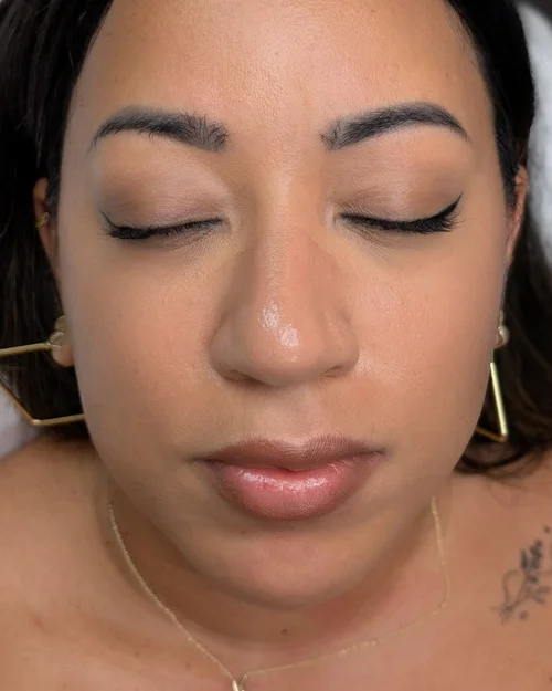 Moderately oversaturated microblading before targeted removal &mdash; Le Kitsun&eacute; NYC