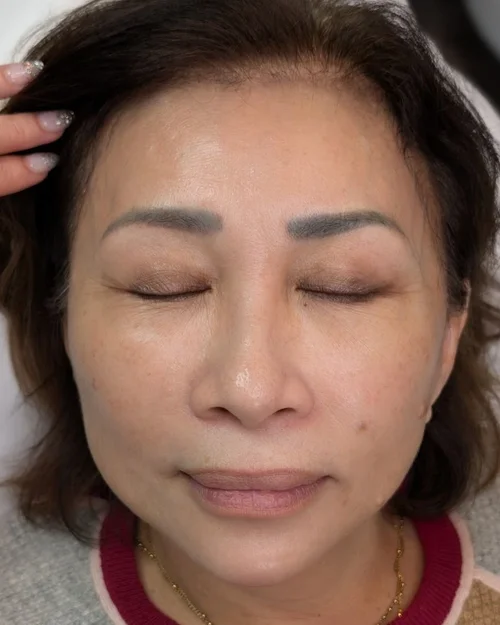 microblading brows before first touch up appointment 6 months natural softening