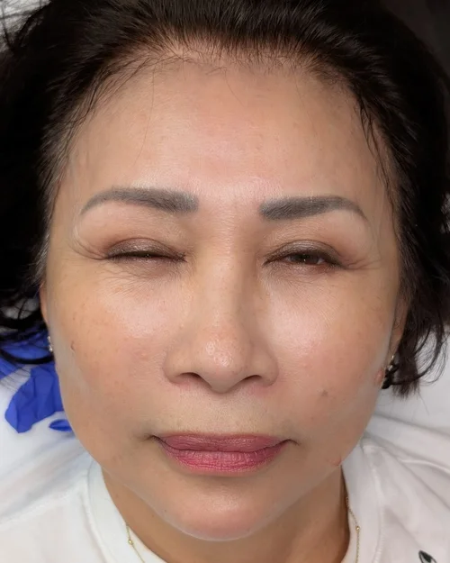 microblading brows before second touch up appointment year two natural softening