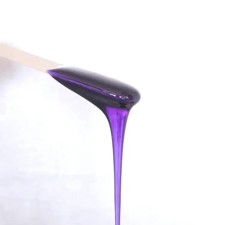 purple wax melted and falling off a wax stick