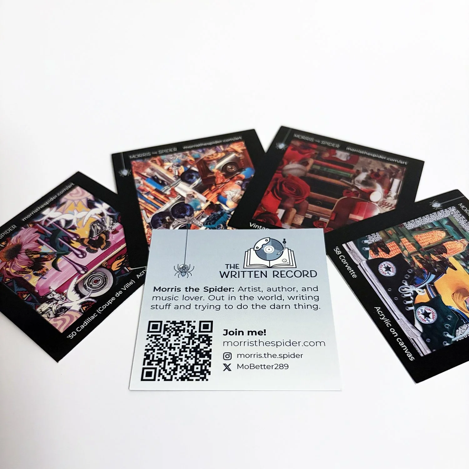 The Written Record art cards fanned out