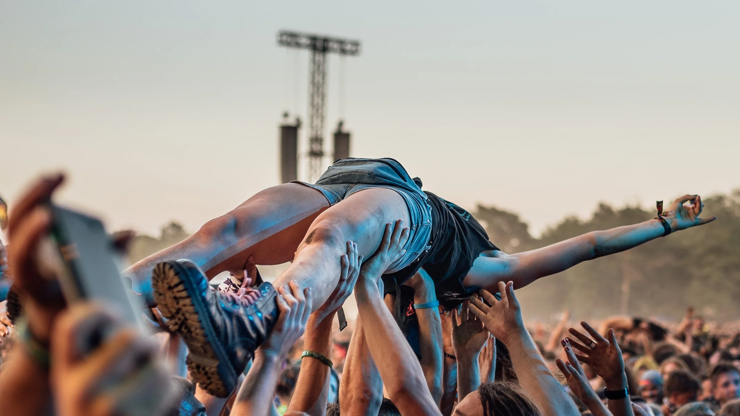 girl being crowd surfed