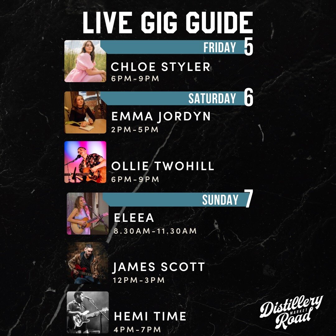 🎶 Get your groove on at Distillery Road Market! 🕺💃 Don't miss out on the incredible music this weekend in @thef.e.d! 🎵✨

🎶 Fri 05/04 6pm-9pm // @hellochloestyler 
🎶 Sat 06/04 2pm-5pm // @emma.jordyn.official 
🎶 Sat 06/04 6pm-9pm // @ollietwohi