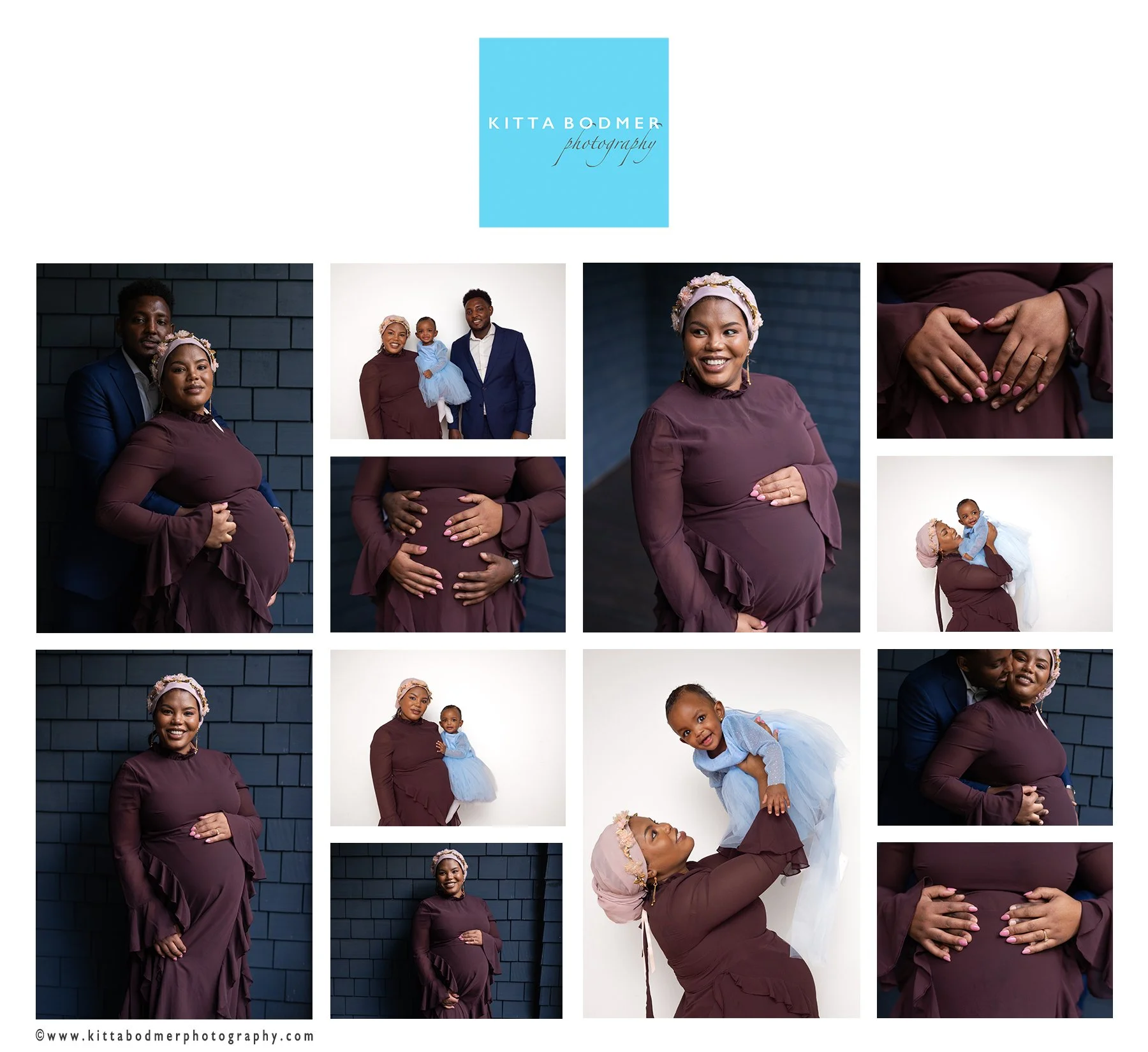 Richly colored gown and headscarf bring this maternity photo session together in great style | Kitta Bodmer Photography