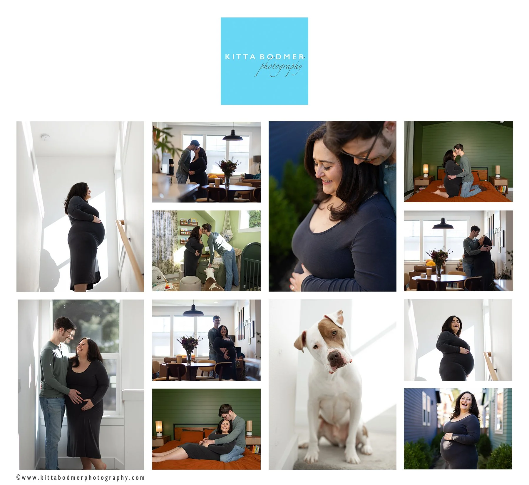 Backlighting and diffuse window treatment give these maternity photos a silhouette result | Kitta Bodmer Photography