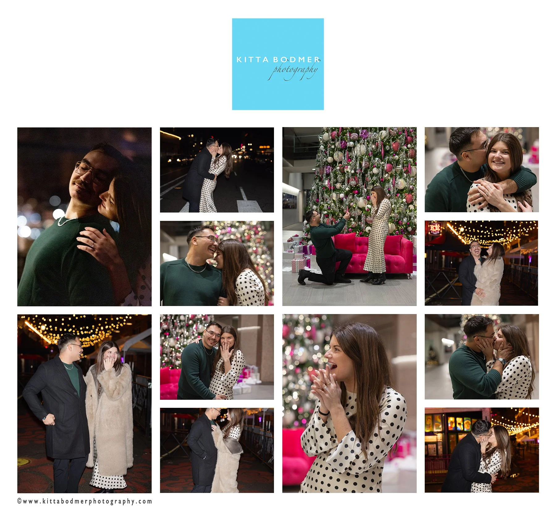 Christmas time surprise proposal and engagement photos in Portland OR | Kitta Bodmer Photography