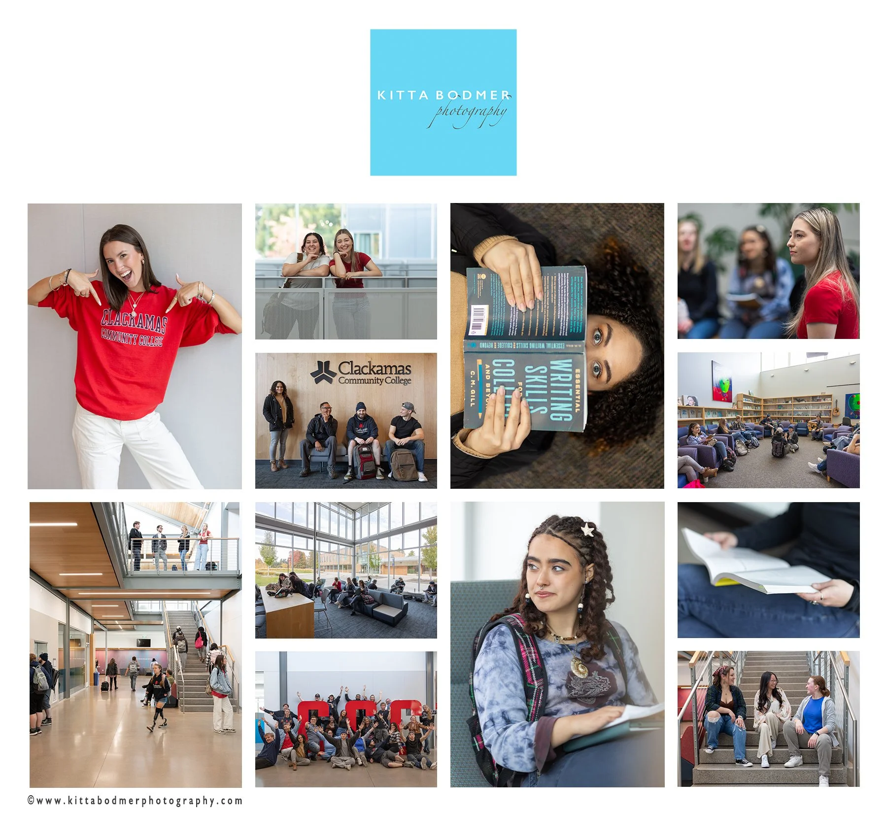 Clackamas Community College on campus lifestyle photos contribution to the brand building effort | Kitta Bodmer Photography