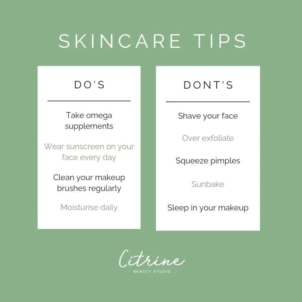 Tips for healthy skin ✨️ 
.
.
.
.
#skintip #healthy skin #skincare #beauty #citrinebeautystudio #Christchurch