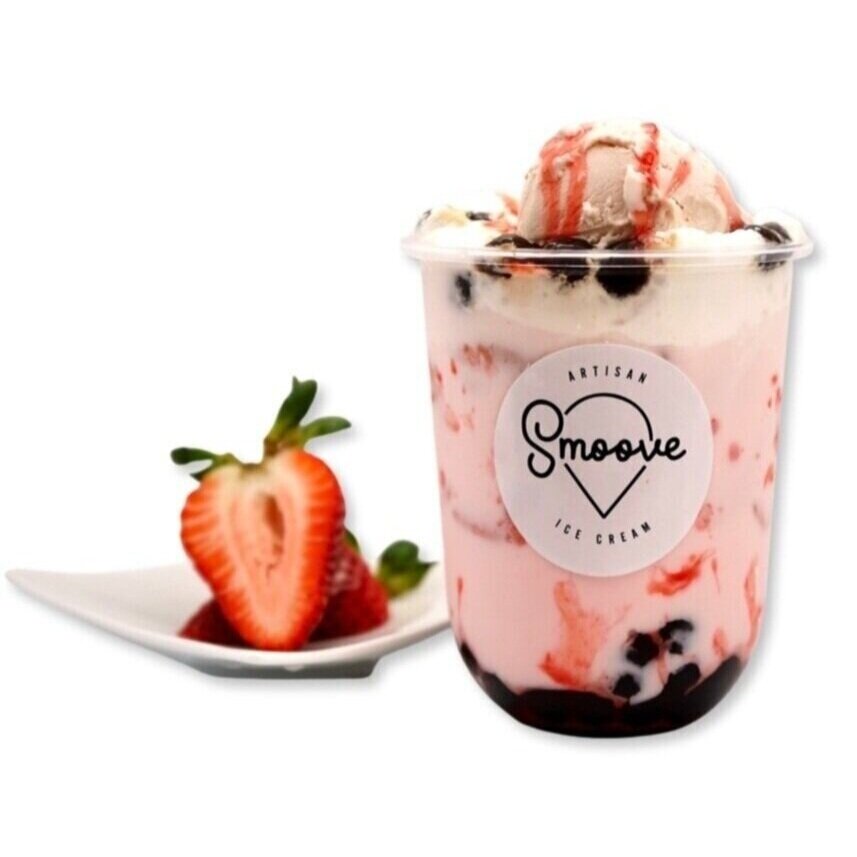 Strawberry Cream Jasmine Tea Boba Float