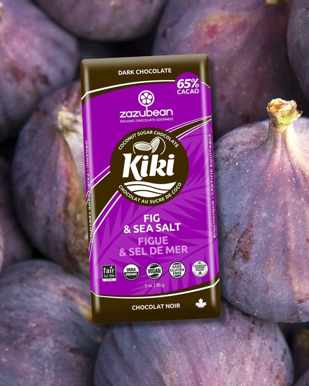 Have you tried our delectable Kiki Figs and Sea Salt chocolate yet? 🥥🍫⁠
⁠
We want to hear from you! Leave your personal review in the comments below; let us know how this unique blend of flavors takes your taste buds on a journey.⁠
⁠
Or leave a 💜 