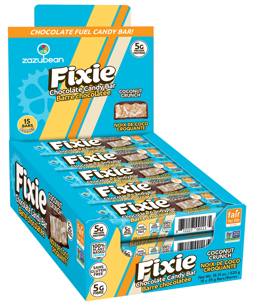 FIXIE: Hazelnut Crunch Chocolate Fuel Bar — Zazubean Organic