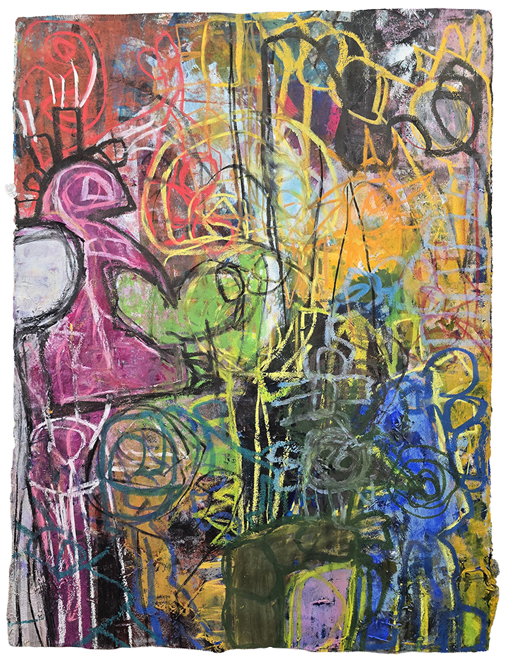 Untitled
Mixed media on watercolor paper
30" x 22"
