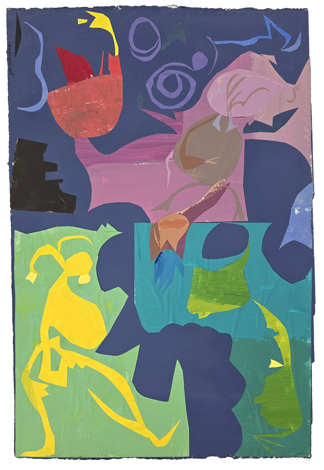 Night Boat
Painted Paper Collage
22.5" x 15", 2024