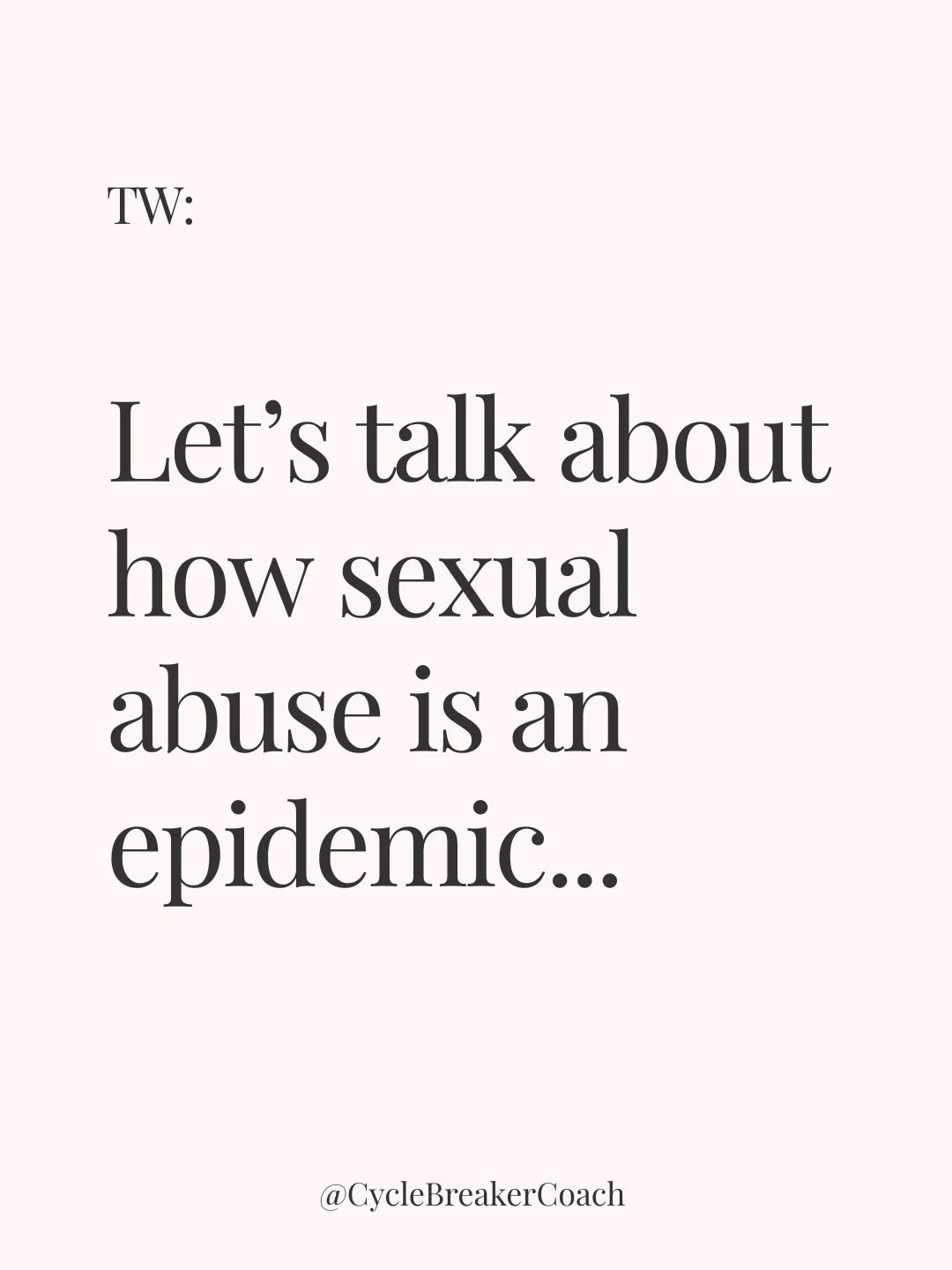 It&rsquo;s Sexual Assault Awareness Month.

We need to name the truth: sexual assault is an epidemic. It&rsquo;s a public health crisis. 

Behind every statistic are real people, and I am one of them. I am a survivor. ❤️&zwj;🔥

This is a daily remid