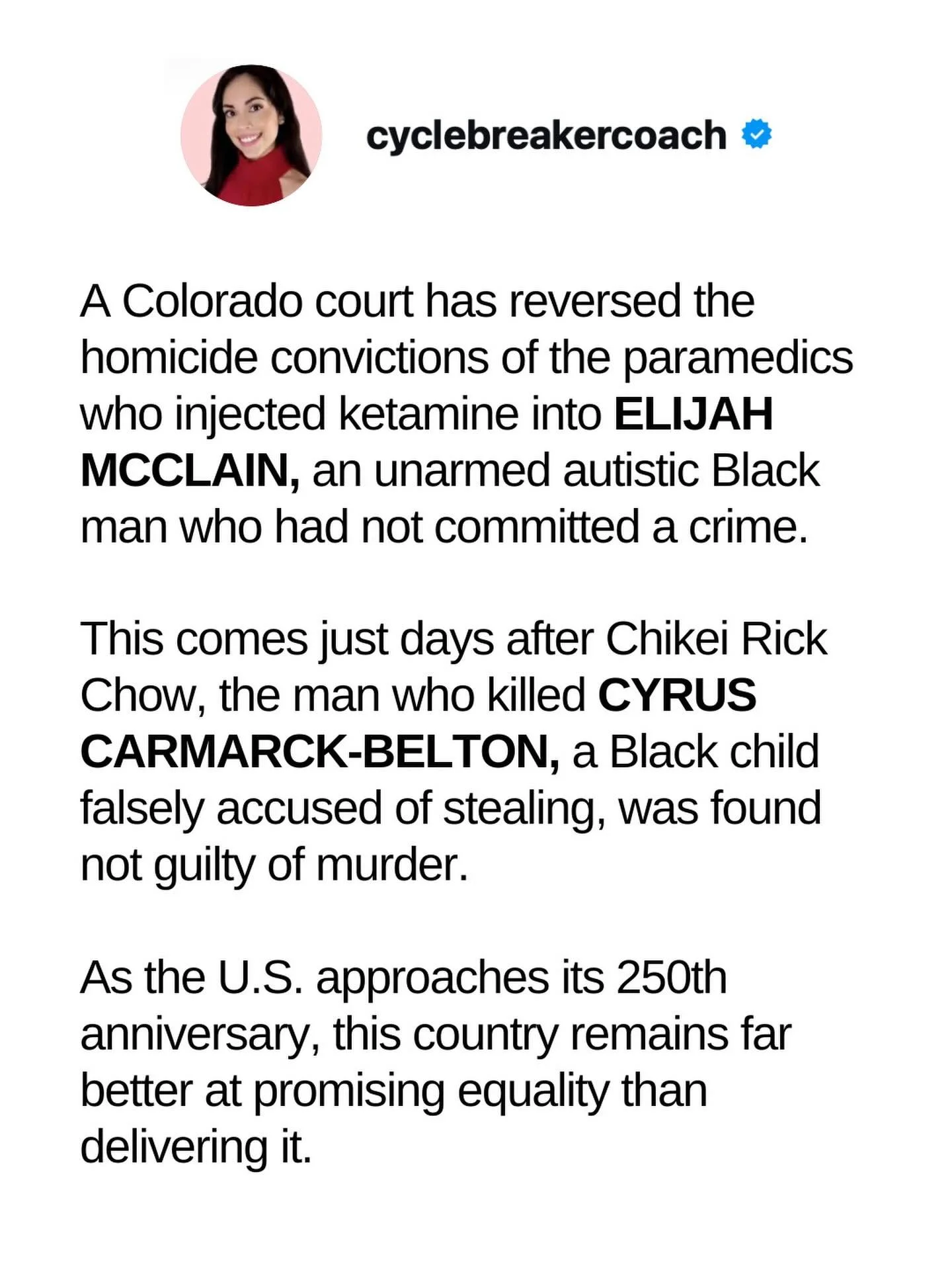 TW:

In 2019, ELIJAH MCCLAIN, an unarmed 23-year-old autistic Black man, was walking home from a convenience store when someone called 911 to report a &ldquo;suspicious person.&rdquo; 

He wasn&rsquo;t accused of committing a crime. Police stopped hi