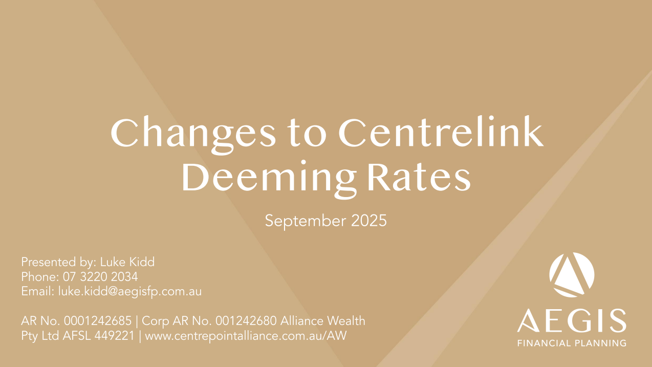 Changes to Centrelink Deeming Rates Webinar Recording