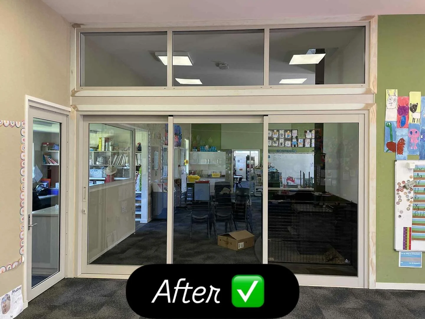 Ben and Matt have been busy installing new windows and doors at Carew Peel Forest school. They had one large classroom that we split in half to make two learning spaces. 👨&zwj;🏫