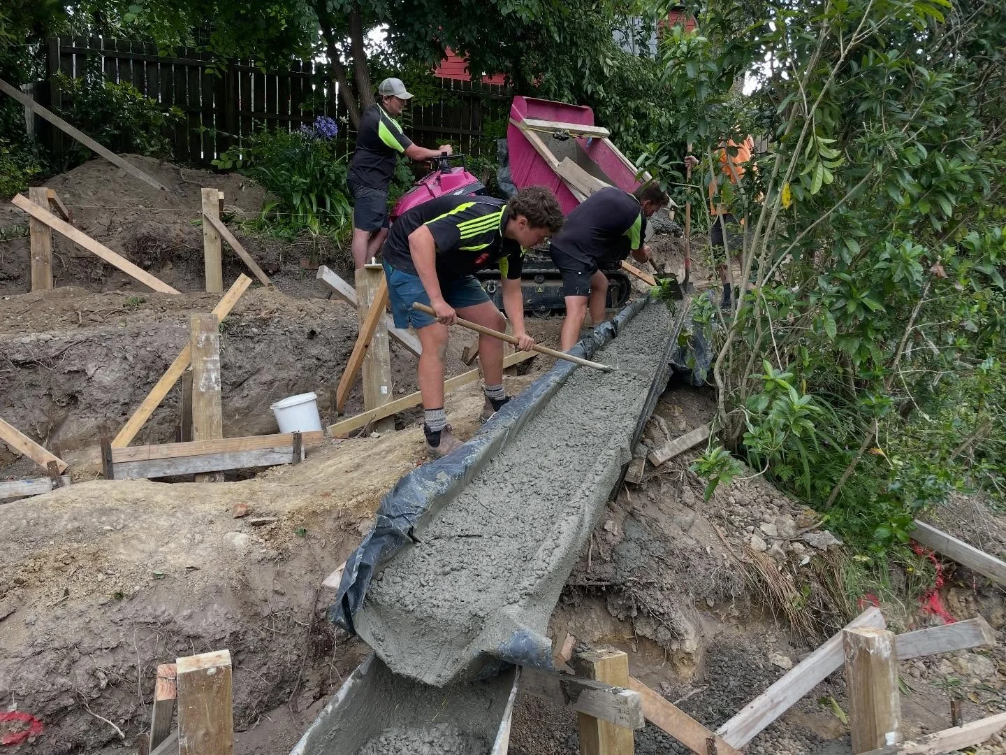 What started as an overgrown jungle on a steep site is finally getting the structure it deserves.
We&rsquo;re installing new timber retaining walls and a clean boundary fence to stabilise the ground and make the space usable again.
Challenging access
