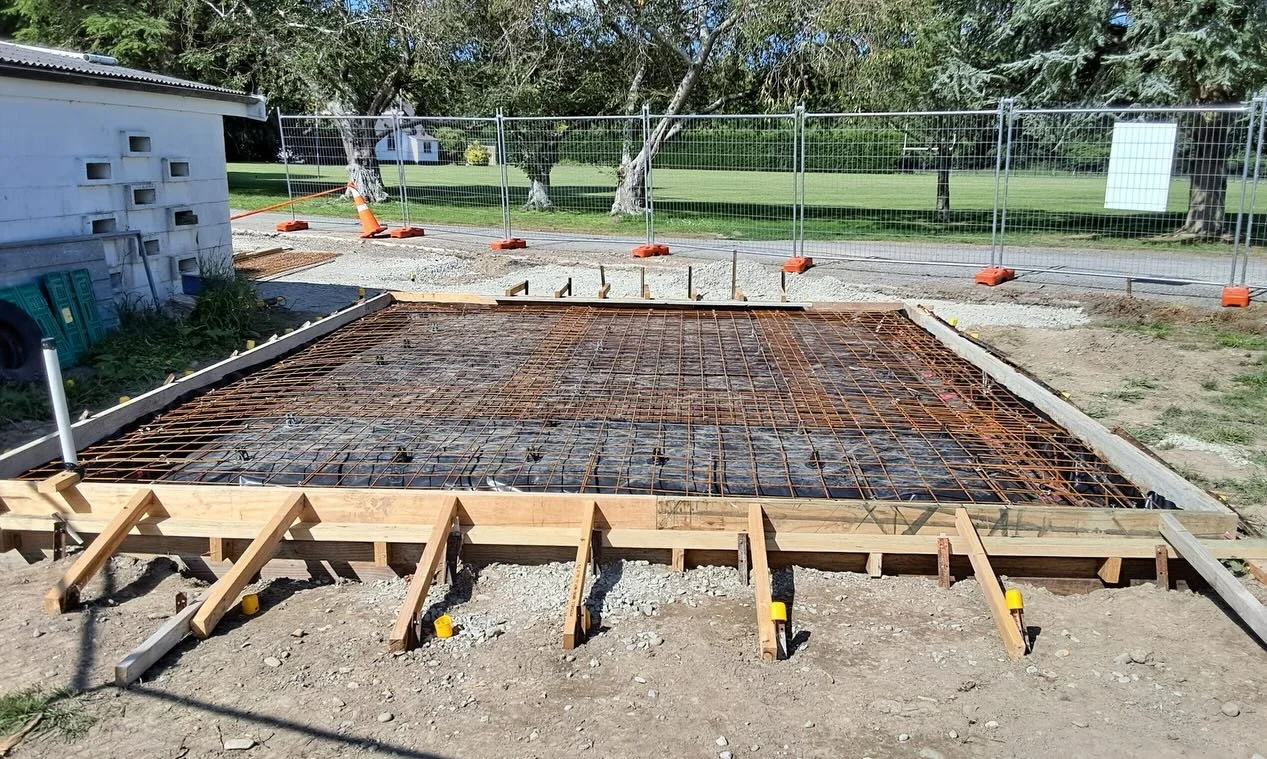 All set for the pour at Waihi School.

The team have prepped the foundations for the new single garage &mdash; base compacted, boxing in, mesh down, and everything ready for concrete. Solid groundwork that sets the tone for the rest of the build.

Gr