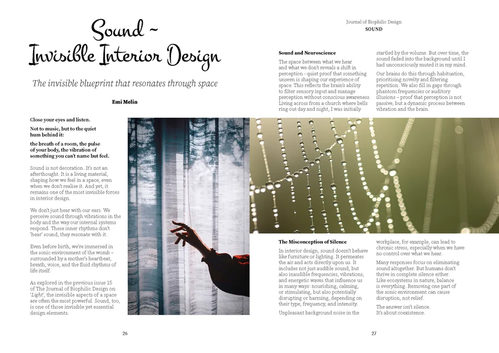Journal of Biophilic Design - Issue 16 - Sound - Ebook version  Journal of  Biophilic Design