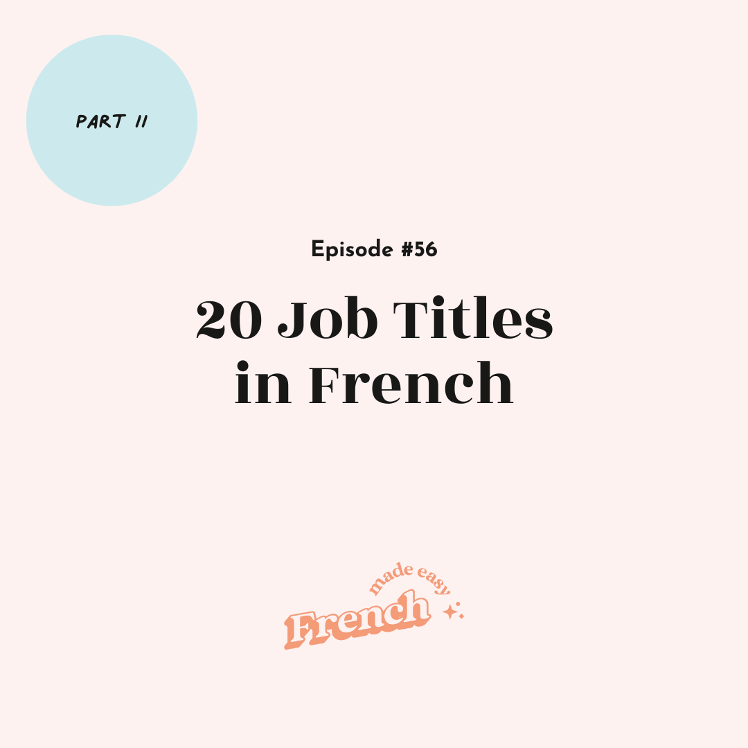 56 - 20 Job Titles in French (Part II)