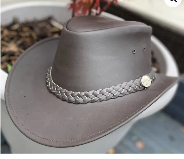 Men’s leather brown Australian hat from Willowbrook 
