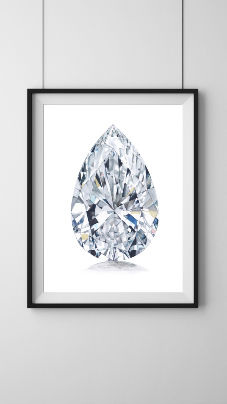 Pear cut diamond fine art print — REFINERY ROW