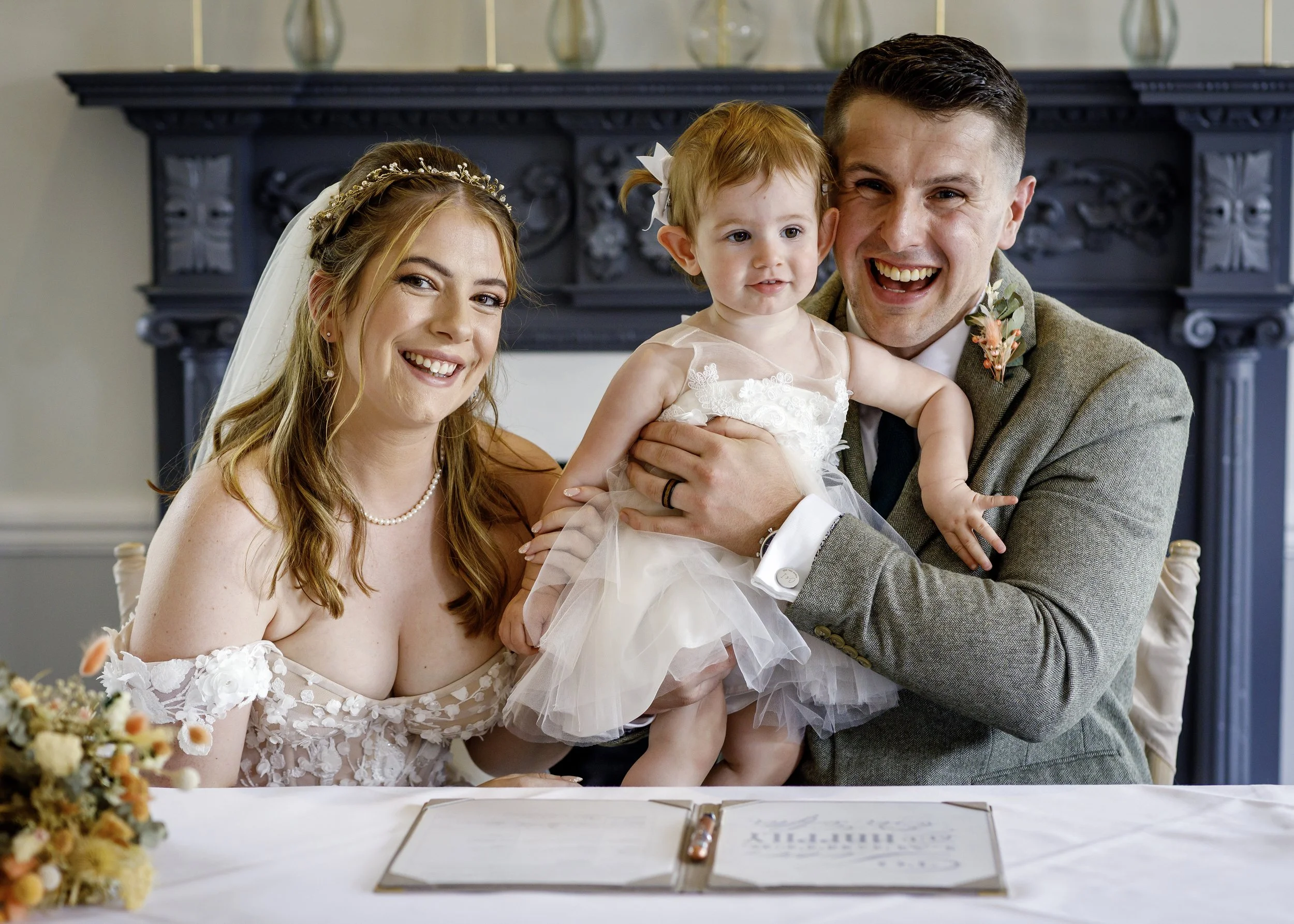 Woldingham Golf Club - Caterham Wedding Photography - Surrey Wedding Photographer - relaxed group photo during the register signing
